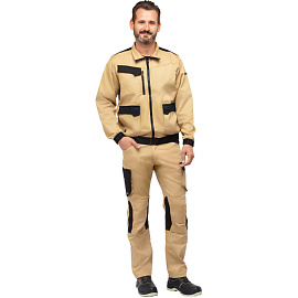 Куртка рабочая летняя мужская Delta Plus MACH2 бежевая/чёрная (размер 50-52, рост 180-188)