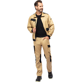 Куртка рабочая летняя мужская Delta Plus MACH2 бежевая/чёрная (размер 50-52, рост 180-188)