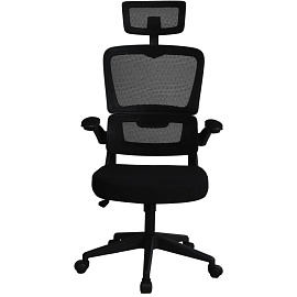 Кресло для руководителя эргономичное Gramber C11 чёрное (сетка/ткань, пластик)