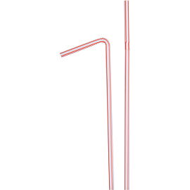 Трубочки для коктейля пластиковые с изгибом длина 210 мм диаметр 5 мм (250 штук)