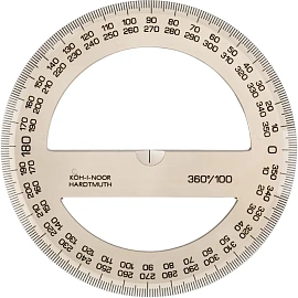 Транспортир 360/100, дымч.пластик, 746279, пакет с подвесом