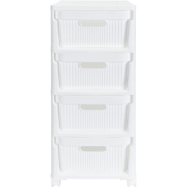 Комод на колесах Econova Velvet (белый, 300х385х690 мм)