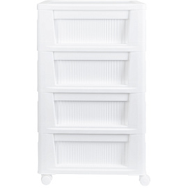 Комод на колесах Econova Velvet (белый, 300х385х690 мм)