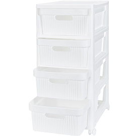 Комод на колесах Econova Velvet (белый, 300х385х690 мм)