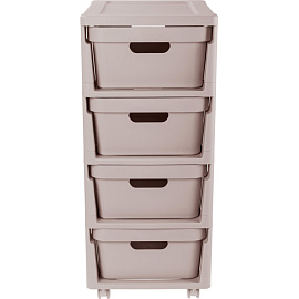 Комод на колесах Econova Luxe (светло-бежевый, 300х385х690 мм)