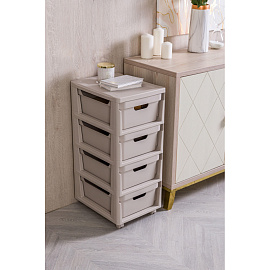 Комод на колесах Econova Luxe (светло-бежевый, 300х385х690 мм)