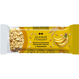 Батончик мюсли мультизлаковый Деловой Стандарт банан (24 батончика по 35 г)