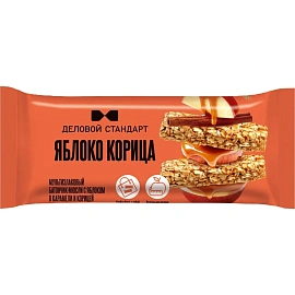 Батончик мюсли мультизлаковый Деловой Стандарт яблоко в карамели и корица (24 батончика по 35 г)