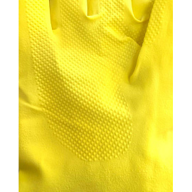 Перчатки многоразовые КЩС латексные MitRa Professional с хлопковым напылением жёлтые размер 9 (L)