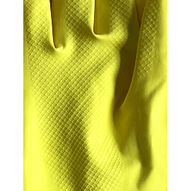 Перчатки многоразовые КЩС латексные MitRa Professional с хлопковым напылением желтые (размер 9.5-10, XL)