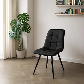 Стул обеденный Комус Form чёрный (экокожа, металл)