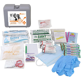 Аптечка первой помощи работникам Виталфарм ф.02. 54092 по приказу №262н с наполнением (пластиковый футляр)