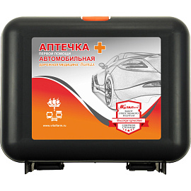 Аптечка первой помощи автомобильная Виталфарм ф.02. 54146 по приказу №260н с наполнением (пластиковый футляр)