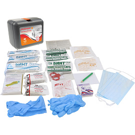 Аптечка первой помощи автомобильная Виталфарм ф.02. 54146 по приказу №260н с наполнением (пластиковый футляр)