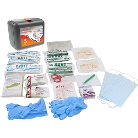 Аптечка первой помощи автомобильная Виталфарм ф.02. 54146 по приказу №260н с наполнением (пластиковый футляр)