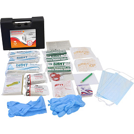 Аптечка первой помощи автомобильная Виталфарм ф.20. 54153 по приказу №260н с наполнением (пластиковый футляр)