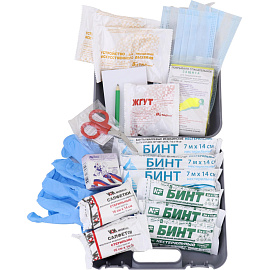 Аптечка первой помощи автомобильная Виталфарм ф.10. 54160 по приказу №260н с наполнением (пластиковый футляр)