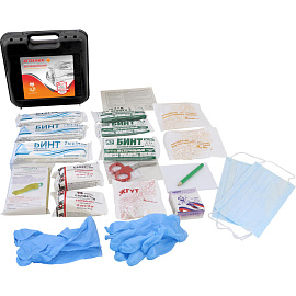 Аптечка первой помощи автомобильная Виталфарм ф.10. 54160 по приказу №260н с наполнением (пластиковый футляр)