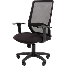 Кресло для руководителя Easy Chair 672 TC черное (ткань/сетка, пластик)