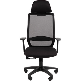 Кресло для руководителя Комус Мебель Easy Chair 672 чёрное (сетка/ткань, пластик)