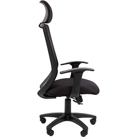 Кресло для руководителя Комус Мебель Easy Chair 672 чёрное (сетка/ткань, пластик)