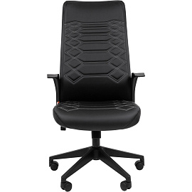 Кресло для руководителя Комус Мебель 673 TPU чёрное (экокожа, пластик)