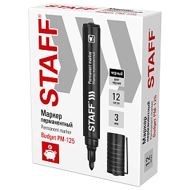Маркер перманентный STAFF "Basic Budget PM-125", ЧЕРНЫЙ, круглый наконечник 3 мм, 152174 фото Маркер перманентный STAFF "Basic Budget PM-125", ЧЕРНЫЙ, круглый наконечник 3 мм, 152174