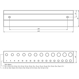 Держатель для хранения сверл Embodiment на 29 посадочных мест настенный 240х40х56 мм
