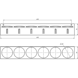 Держатель для баллончиков Embodiment настенный с крючками 490х81х76 мм