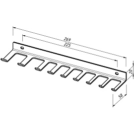 Держатель для хранения ключей Embodiment на 9 посадочных мест настенный 269х58х20 мм