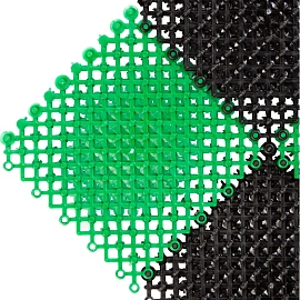 Коврик входной (придверный) щетинистый грязезащитный 54x41 см черный/зеленый