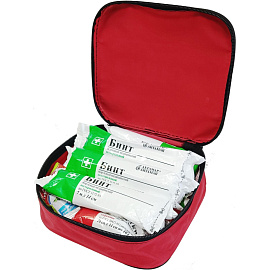 Аптечка автомобильная ФЭСТ Салют по приказу №260н с наполнителем (текстильный футляр)