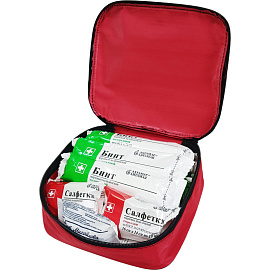 Аптечка автомобильная ФЭСТ по приказу №260н с наполнителем (текстильный футляр)