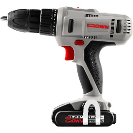 Дрель-шуруповёрт аккумуляторная Crown CT21056L-1.5 BMC 2 АКБ x Li-ion (18В, 1.5 Ач)+ЗУ в кейсе
