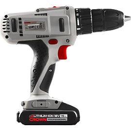 Дрель-шуруповёрт аккумуляторная Crown CT21056L-1.5 BMC 2 АКБ x Li-ion (18В, 1.5 Ач)+ЗУ в кейсе