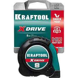 Рулетка измерительная Kraftool X-Drive 8 м х 25 мм сталь (34122-08_z02) фото Рулетка измерительная Kraftool X-Drive 8 м х 25 мм сталь (34122-08_z02)