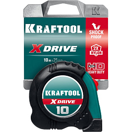 Рулетка измерительная Kraftool X-Drive 10 м х 25 мм сталь (34122-10) фото Рулетка измерительная Kraftool X-Drive 10 м х 25 мм сталь (34122-10)