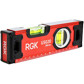 Уровень пузырьковый RGK U5020 2 глазка 200 мм магнитный (4610011873775) фото Уровень пузырьковый RGK U5020 2 глазка 200 мм магнитный (4610011873775)