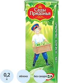 Сок Сады Придонья из зеленых яблок 0.2 л