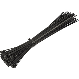 Хомут (стяжка) пластиковый TOPFORT 300х3.6 мм чёрный 100 штук