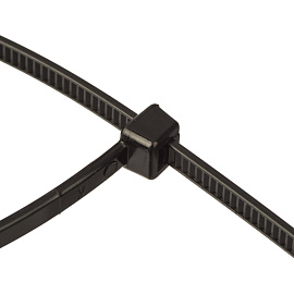 Кабельная стяжка (хомут) нейлоновая TOPFORT 5х250 (4.8х250 мм) чёрная 100 штук в упаковке