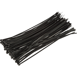 Кабельная стяжка (хомут) нейлоновая TOPFORT 5х250 (4.8х250 мм) чёрная 100 штук в упаковке