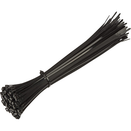 Кабельная стяжка (хомут) нейлоновая TOPFORT 5х250 (4.8х250 мм) чёрная 100 штук в упаковке