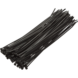 Хомут (стяжка) пластиковый TOPFORT 300х4.8 мм чёрный 100 штук