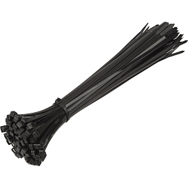 Хомут (стяжка) пластиковый TOPFORT 300х4.8 мм чёрный 100 штук