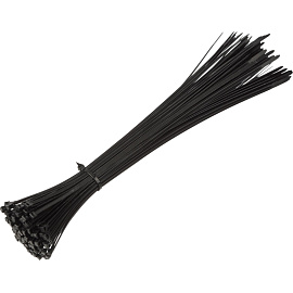 Хомут (стяжка) пластиковый TOPFORT 400х4.8 мм чёрный 100 штук