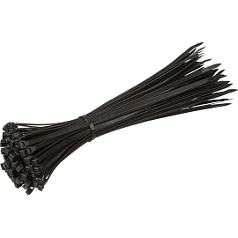 Кабельная стяжка (хомут) нейлоновая TOPFORT 8х400 (7.6х400 мм) чёрная 100 штук в упаковке