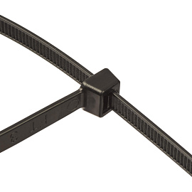 Кабельная стяжка (хомут) нейлоновая TOPFORT 8х500 (7.6х500 мм) чёрная 100 штук в упаковке