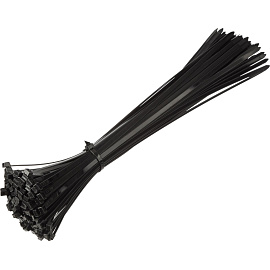 Кабельная стяжка (хомут) нейлоновая TOPFORT 8х500 (7.6х500 мм) чёрная 100 штук в упаковке