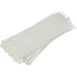 Кабельная стяжка (хомут) нейлоновая TOPFORT 4х200 (3.6х200 мм) белая 100 штук в упаковке